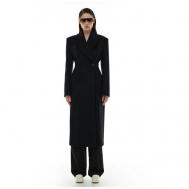 Пальто  , демисезон/зима, шерсть, силуэт полуприлегающий, средней длины, размер M, черный Sorelle