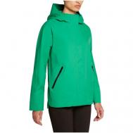 Куртка  , демисезон/лето, средней длины, силуэт прямой, карманы, капюшон, водонепроницаемая, несъемный капюшон, регулируемый капюшон, подкладка, внутренний карман, размер 38, зеленый Geox