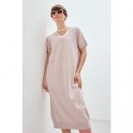 Платье , размер M/L, бежевый, розовый BonnyWool