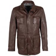 Кожаная куртка , демисезон/лето, размер 48, коричневый Deercraft