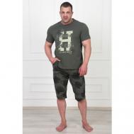 Комплект , шорты, футболка, размер 54, зеленый Оптима Трикотаж