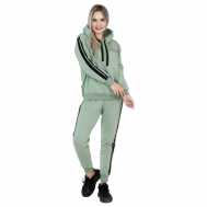 Костюм , толстовка и брюки, повседневный стиль, свободный силуэт, размер 46, зеленый Elena Tex