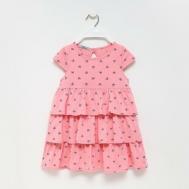 Платье для девочки, цвет розовый/чёрный, рост 122 Luneva