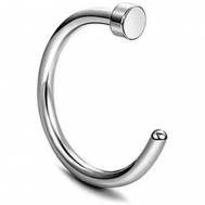 Пирсинг , кольцо, в нос, нержавеющая сталь, размер 8 мм., серебряный, серый ПРОЧЕЕ