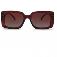 Солнцезащитные очки , квадратные, оправа: пластик, с защитой от УФ, для женщин, коричневый Victorias Girl