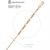 Браслет-цепочка , красное золото, 585 проба, длина 19 см. Krastsvetmet