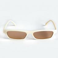 Солнцезащитные очки , прямоугольные, оправа: пластик, с защитой от УФ, для женщин, бежевый Pr-Market