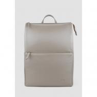 Рюкзак , натуральная кожа, отделение для ноутбука, вмещает А4, внутренний карман, регулируемый ремень, бежевый Saaj