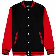 Толстовка  Бомбер трикотажный /  / Varsity Classic Jacket V 3, средней длины, трикотажная, утепленная, размер L, красный, черный Street Soul