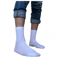 Мужские носки , 10 пар, высокие, на Новый год, размер 42-48, белый VERSHINA