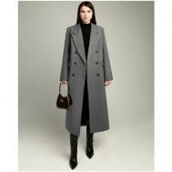 Пальто  , демисезон/зима, шерсть, силуэт прямой, размер M, серый BUBLIKAIM