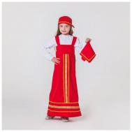 Карнавальный костюм "Матрёшка", платок, сарафан, косынка, рубашка, рост 116-122 см, 5-6 лет Market-Space