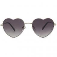 Солнцезащитные очки , круглые, оправа: металл, градиентные, для женщин, серебряный LeKiKO
