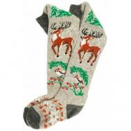 Женские гольфы , на Новый год, утепленные, размер 37-40, серый Рассказовские носки