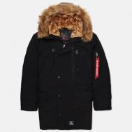куртка , демисезон/зима, силуэт прямой, подкладка, размер xxl, черный Alpha Industries