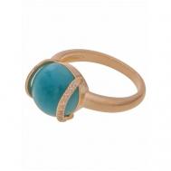 Кольцо помолвочное , фианит, амазонит, размер 20, голубой Lotus Jewelry