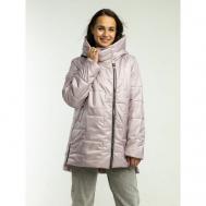 куртка   демисезонная, средней длины, силуэт прямой, размер 56, розовый ДЮТО