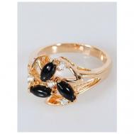 Кольцо помолвочное , оникс, размер 19, черный Lotus Jewelry