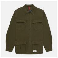 куртка-рубашка  демисезонная, карманы, регулируемые манжеты, размер S, зеленый Alpha Industries