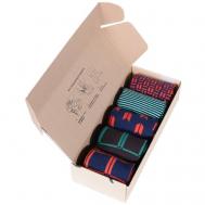 Мужские носки , 5 пар, классические, фантазийные, подарочная упаковка, размер 25, мультиколор Нева-Сокс