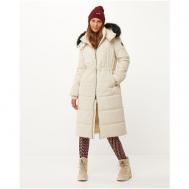 Куртка  , демисезон/зима, удлиненная, силуэт полуприлегающий, капюшон, съемный мех, размер M, белый Mexx