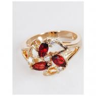 Кольцо помолвочное , гранат, размер 16, красный Lotus Jewelry