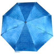 Зонт , автомат, 3 сложения, купол 104 см., 8 спиц, система «антиветер», для женщин, синий, голубой Zest