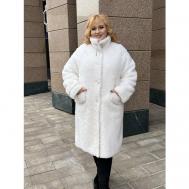 Пальто  , размер 54, белый, бежевый STYLE-WAY