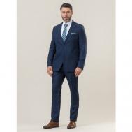 Костюм , пиджак и брюки, классический стиль, прямой силуэт, размер 54, синий Marc de Cler