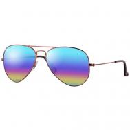 Солнцезащитные очки , авиаторы, оправа: металл, с защитой от УФ, зеркальные, устойчивые к появлению царапин, коричневый Ray-Ban