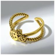 Кольцо , безразмерное, золотой, серебряный Queen fair