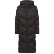 куртка  , демисезон/зима, силуэт прямой, стеганая, капюшон, размер 40, черный Frieda & Freddies