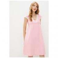 Платье , застежка отсутствует, короткий рукав, размер 42, розовый, белый LA PASTEL