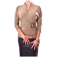 Блуза  , нарядный стиль, прилегающий силуэт, укороченный рукав, размер M, золотой TheDistinctive