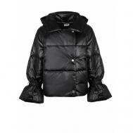 куртка  , демисезон/зима, силуэт свободный, капюшон, карманы, размер S, черный Liu Jo