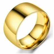 Кольцо помолвочное , нержавеющая сталь, размер 19, золотой TASYAS