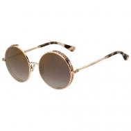 Солнцезащитные очки , круглые, оправа: металл, для женщин, золотой Jimmy Choo