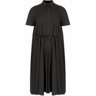 Платье-рубашка , хлопок, повседневное, размер 46, черный Hache