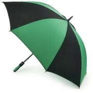 Зонт-трость , механика, купол 131 см, 8 спиц, система «антиветер», чехол в комплекте, черный, зеленый FULTON