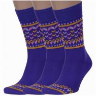 Мужские носки , 3 пары, размер 27, фиолетовый LORENZLINE