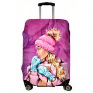 Чехол для чемодана , размер M, голубой, фиолетовый LeJoy