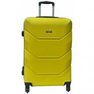 Чемодан , ABS-пластик, пластик, водонепроницаемый, 82 л, размер M, желтый BAGS-ART