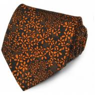 Галстук , натуральный шелк, широкий, для мужчин, оранжевый Christian Lacroix
