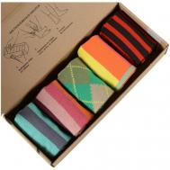 Мужские носки , 5 пар, классические, подарочная упаковка, размер 25 (39-41), мультиколор Нева-Сокс