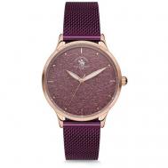 Наручные часы  Fashion SB.6.1130.2 fashion женские, розовый, бордовый Santa Barbara Polo & Racquet Club
