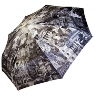 Зонт , автомат, 3 сложения, купол 112 см., 8 спиц, система «антиветер», серый, мультиколор Петербургские зонтики