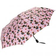 Мини-зонт , автомат, 3 сложения, купол 97 см., 8 спиц, для женщин, розовый Doppler
