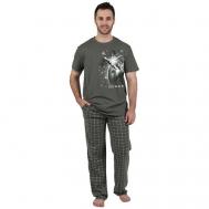 Пижама , карманы, размер 48, хаки Оптима Трикотаж