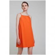 Платье , хлопок, повседневное, мини, размер 44, оранжевый INCITY