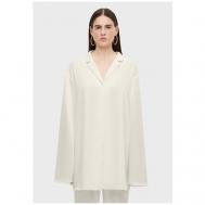 Блуза  , нарядный стиль, прямой силуэт, длинный рукав, размер XS (42), белый, бежевый Studio 29